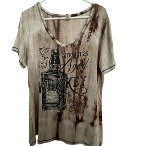Liberty Brown Tie-Dye Whiskey Graphic Tee